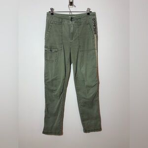 Anthropologie The Wanderer side-striped utility pants Green Camo Pocket Sz 26